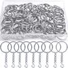 50 Stück Silberbeschichtete Metall Leere Schlüsselanhänger Schlüsselanhänger Sprengring Schlüsselanhänger Schlüsselhalter Ringe Damen Herren DIY Schlüsselanhänger Schlüssel Zubehör