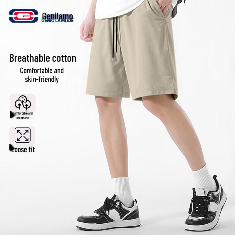GENIOLAMODE Men's Heavyweight Pure Cotton Shorts