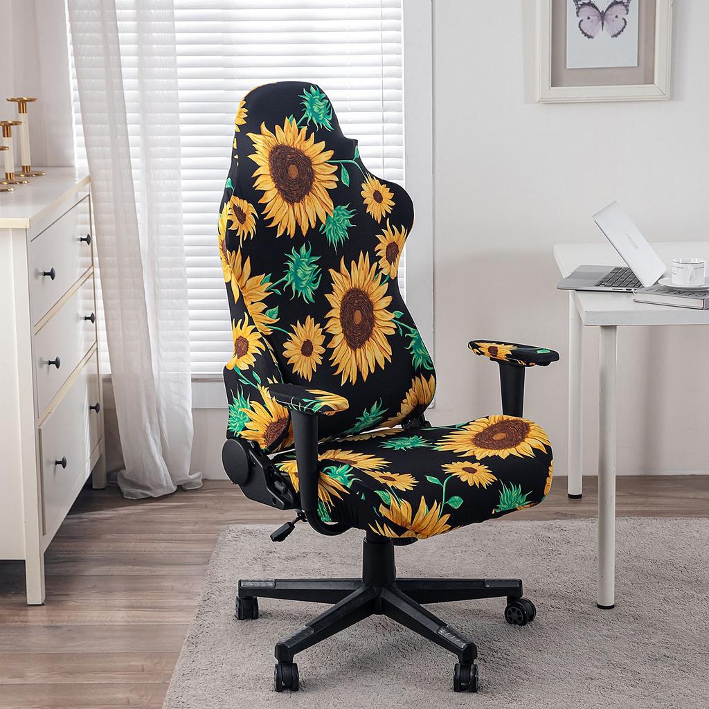 Game Chair Cover 4-Piece Stretchable Armrest Cover Chair Back Cover Chair Seat Cover Computer Video Game Office Chair Cover