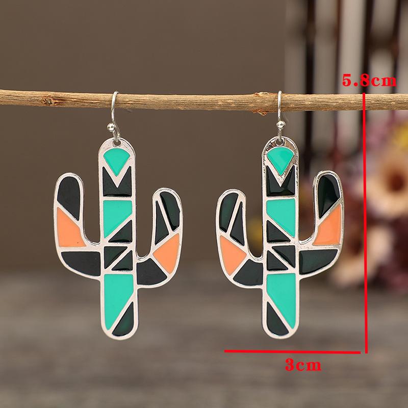 2 Boucles d'oreilles Cactus Mode Femme Accessoires Zircon Adaptées pour Rendez-vous, Fête, Festival Cadeaux-1020
