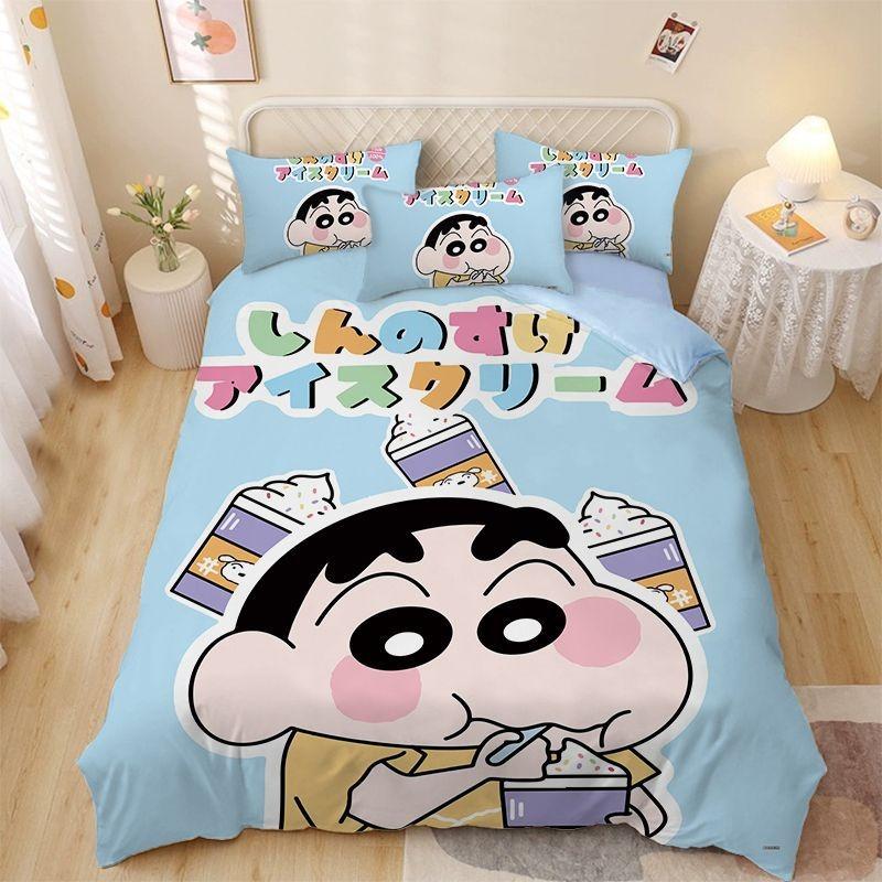 Bettwäsche-Set Crayon Xiaoxin Bettbezug Kissenbezug Niedlich Zimmer Cartoon Schlafzimmer Dekoration Teenager Kind Erwachsener Bettwäsche-Set 200x200cm