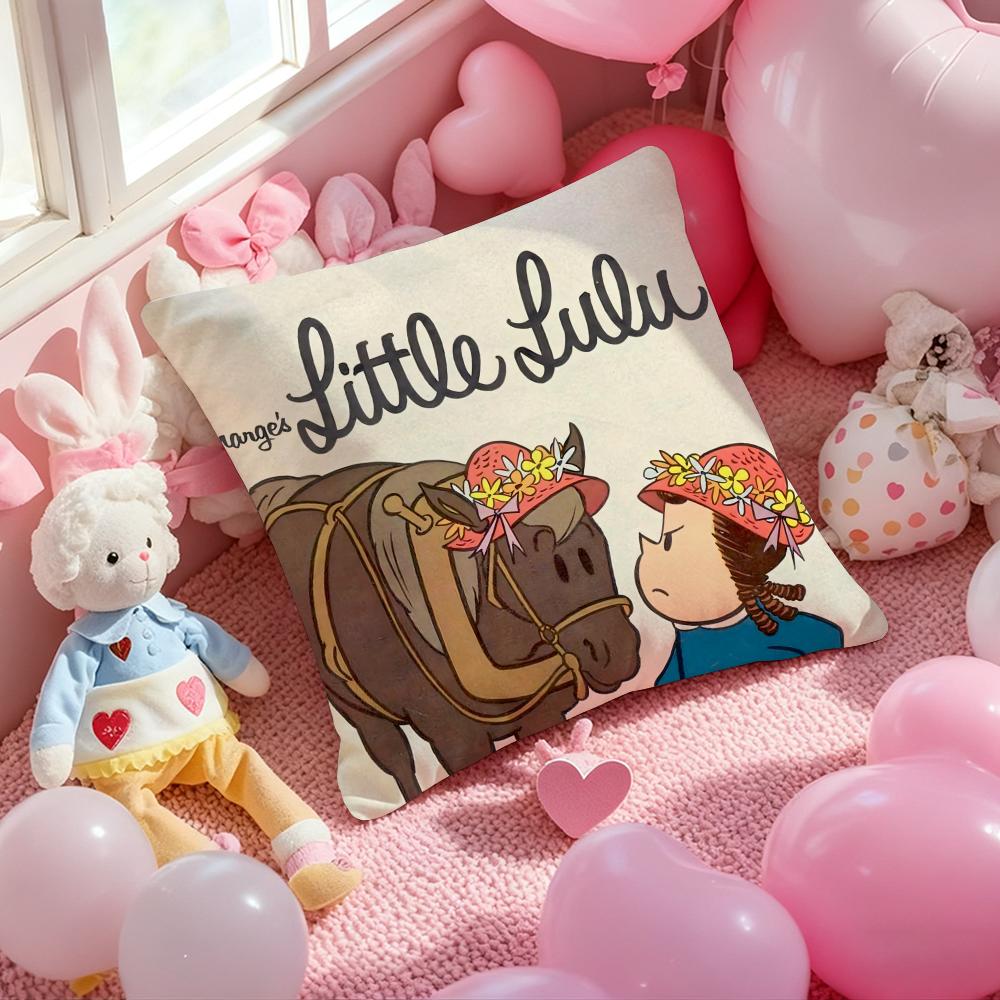 The Little L-Lulu Show Anime Cushion Cover Pattern Printed Pillowcase For Living Room Sofa Cushion Cover & Bedroom Decor
