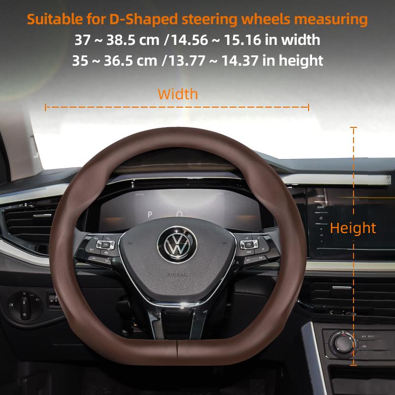 Suitable for Volkswagen Ultra-Thin Breathable Leather Steering Wheel Cover Suitable for Polo Golf 5 6 7 up Gol Volante Scirocco Passat