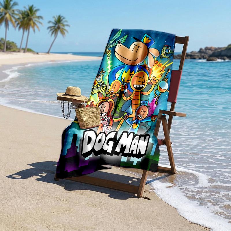 Dog Man Fashion Beach Towel: Ideal for Summer Adventures Soft, absorbent and quick drying suitable for swimming and bathing