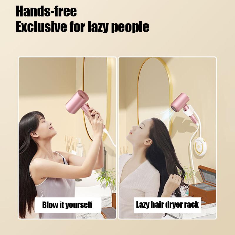 Adjustable Hair Dryer Bracket In Bathroom Non Perforated Wall Mounted Hair Dryer Storage Rackbathroom Organizer And Storage Rack