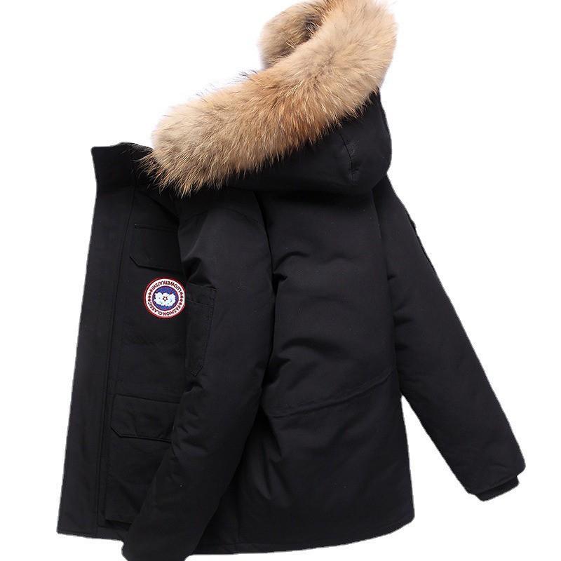 Winter Mens Hooded Down Jacket Short Thick Camo Workwear Coat