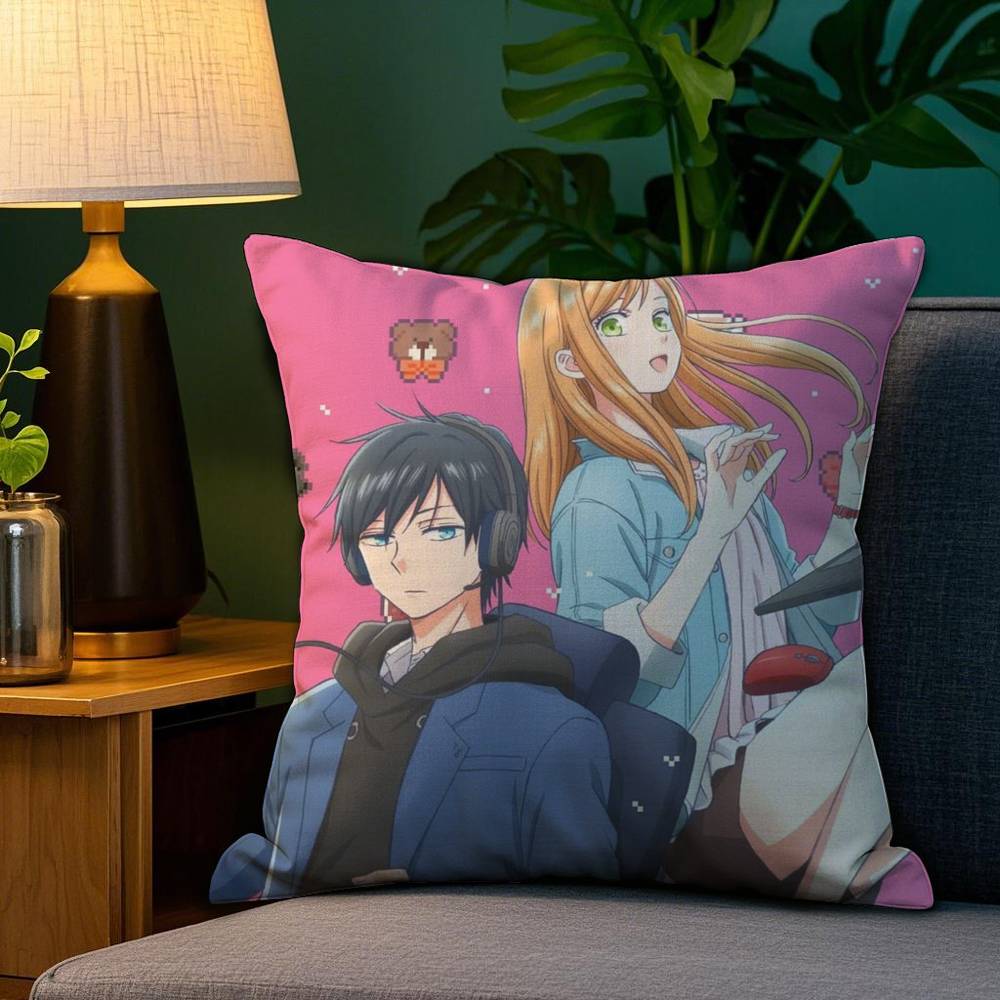 Můj milostný příběh s Yamada-kunem na Lv999 Povlak na polštář Pohovka Obývací pokoj Ložnice Oboustranný tisk Polštář Povlak na polštář pro zdřímnutí