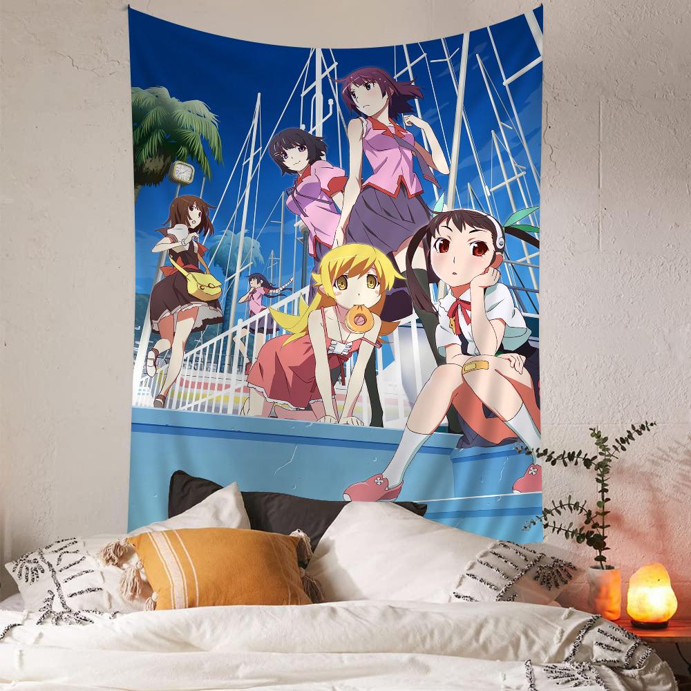 Bakemonogatari Anime Tapestry Art Printing Cheap Hippie Wall Hanging Bohemian Wall Tapestries Mandala Art Home Decor