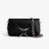 Elegante Bolso Pequeño de Hombro de PU con Alas de Metal y Cierre Magnético para Estilo Callejero