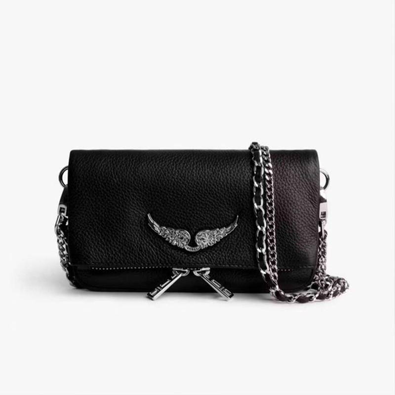 ZincHaugh Mode Dames Effen Kleur Mini Tas Met Ketting Details Voor Dagelijks Casual Gebruik zwart