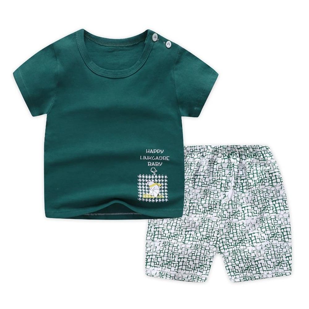 Casual Short Sleeve Tees +Shorts Children Cute Summer Clothing New Crewneck Tshirt 2 Piece/Set Boys Baby Fashion Tracksuits