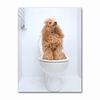 Funny Animal Dog Read Newspaper Oil Painting On Canvas Wall Art Poster Prints Wall Art Picture for Bathroom Toilet Decoration