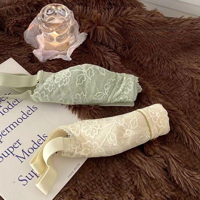 Sexy Front Closure Lace Thin Cup Bra with Full Coverage to Prevent Sagging and Side Boob for Women
