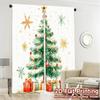 2pcs,Curtains Christmas Tree Gifts Snowflakes_b Modern Curtains&Window Treatment Machine Washable Fabric Curtains Decorations