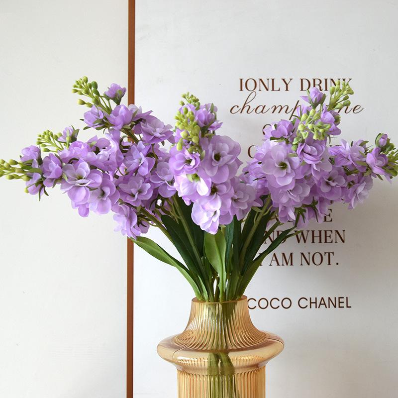 10pcs Silk Purple Hyacinth Artificial Flowers Balcony Decorative Simulation Violet Swallow Grass Fake Flower Cafe Decoration