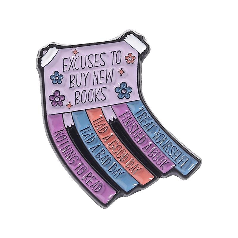 Book Are Better Than People Enamel Pins Reading Quote Excuses to Buy New Books Brooches Lapel Badge Jewelry Gifts for Friends
