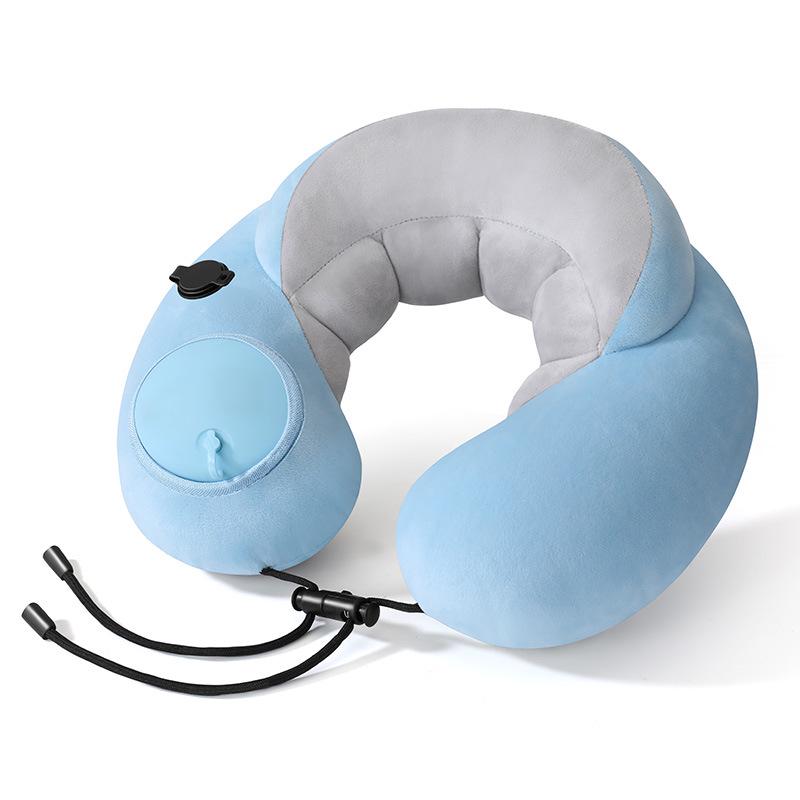 Inflatable Travel Pillow - U-shaped, Foldable Neck Support for Airplane, Car, Office & Outdoors