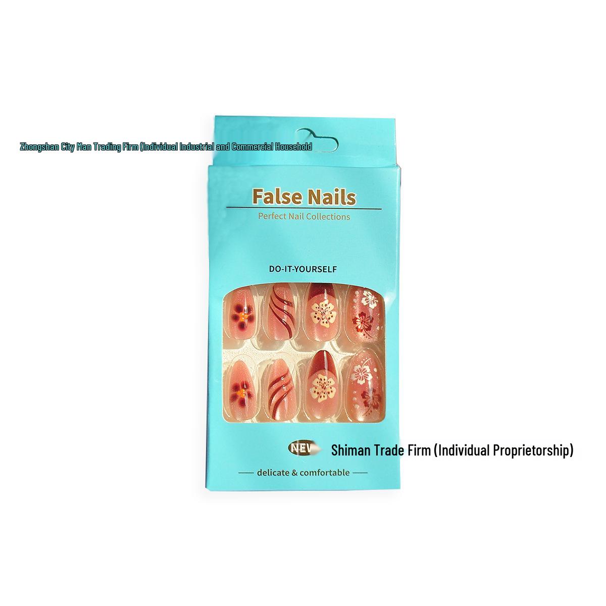 Ретро Французские Накладные Ногти Кошачий Глаз В Горошек Цветочные Съемные - Европейский и Американский Стиль