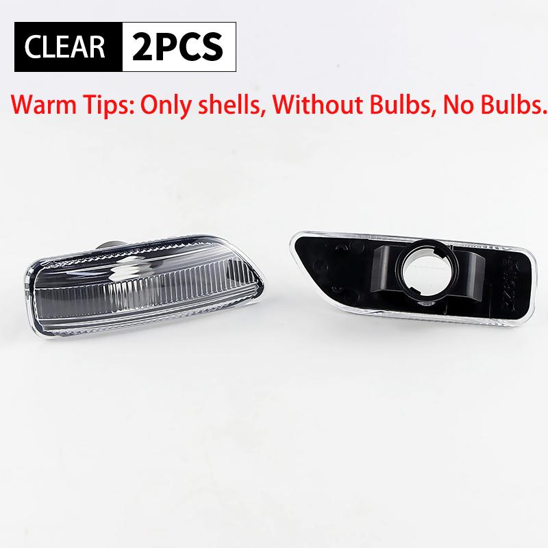 

2PCS Car Front Side Marker Turn Signal Light Cover Housing For Volvo S60 S80 MK1 V70 MK2 XC70 XC90 MK1 Smoked/Clear Lens No Bulb