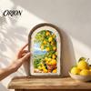 Indoor Space Layout Decor Lemon Arched Wall Art Decor, Pastoral Flowers Wooden Sign, Nordic Frame Ornament Style Decoration for Home Kitchen