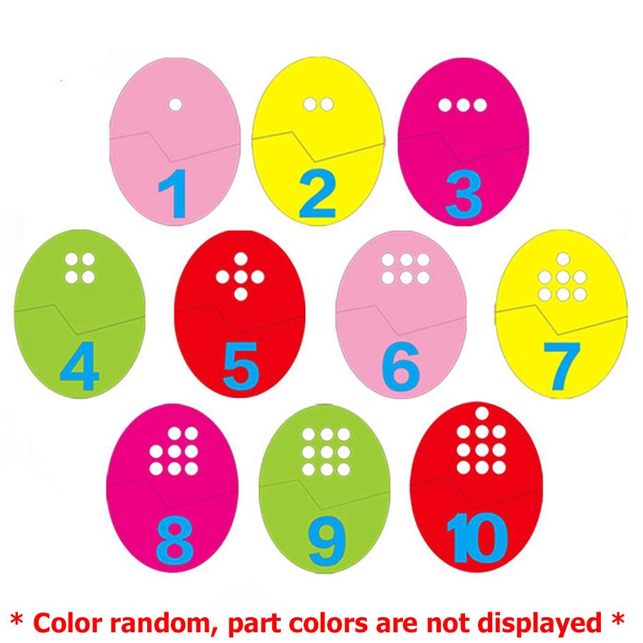 

1-10 Digital Color Egg Cartoon Felt School Mathematics Teaching Aids Color Number Cognitive Felt Free Assemble Teaching Tools