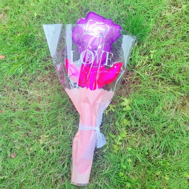 10/50Pcs Carnation Foil Balloons Valentine'S Day Rose Flower Balloon Decoration Valentine'S Day Flower Bouquet Birthday Decor