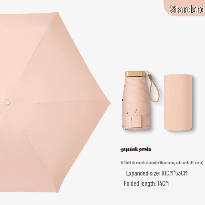 Zhi Retro Cherry Six-Fold Dual-Use Sunscreen Umbrella