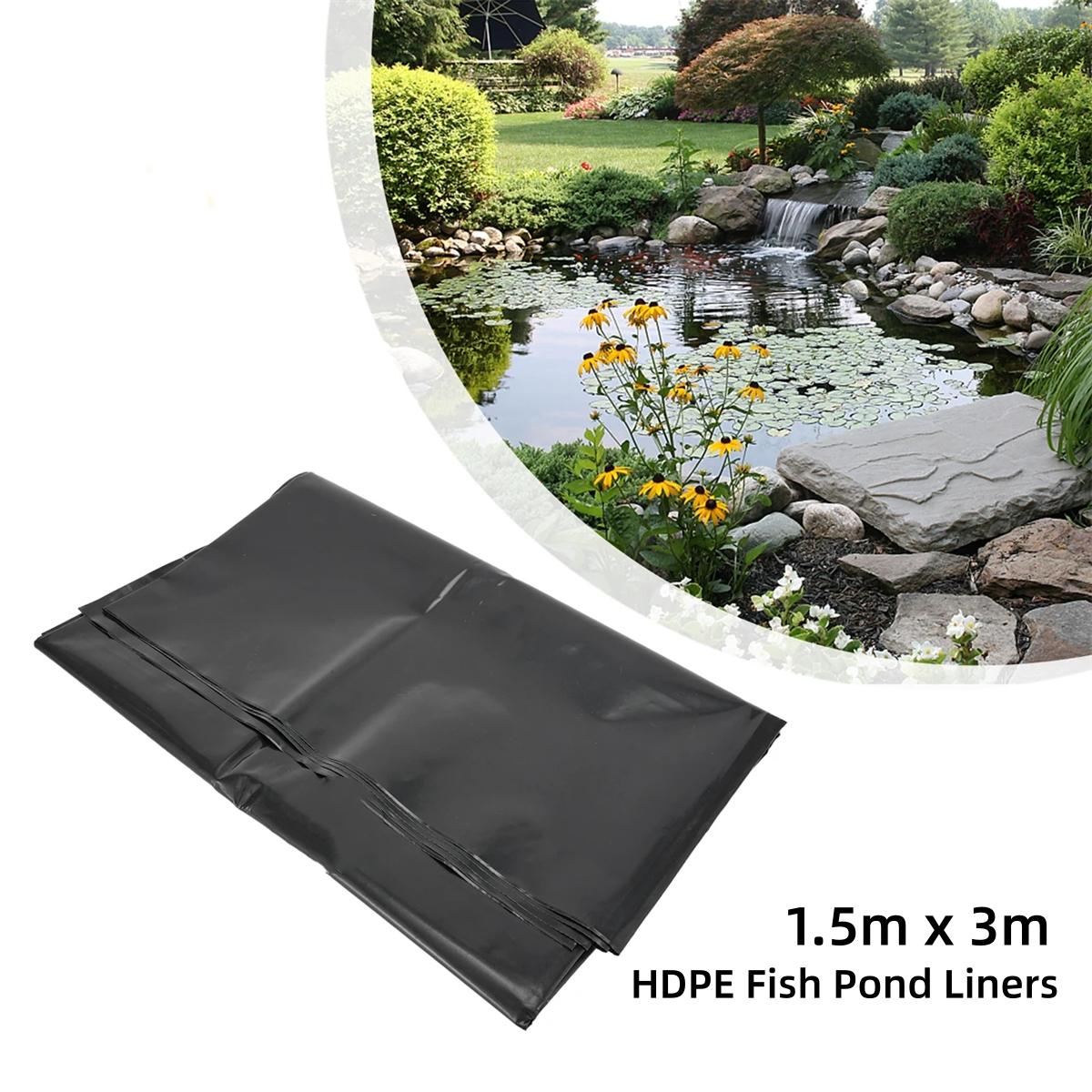 

1.5mx3m Anti Leakage Membrane Fish Pond Aquaculture Waterproof Cloth Black Thick HDPE Plastic Film for Garden Pools Water Tanks
