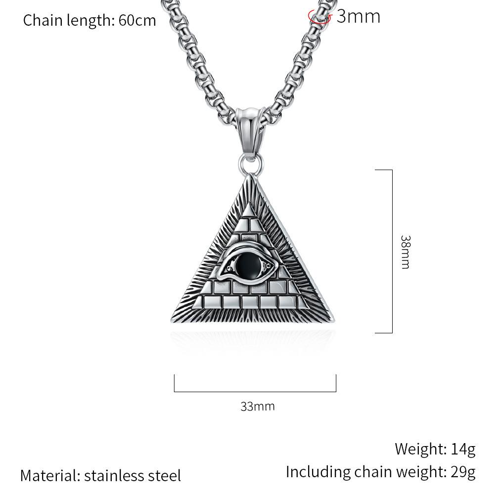 Ancient Egyptian Pyramid Eye of Horus Necklace Stainless Steel Protective