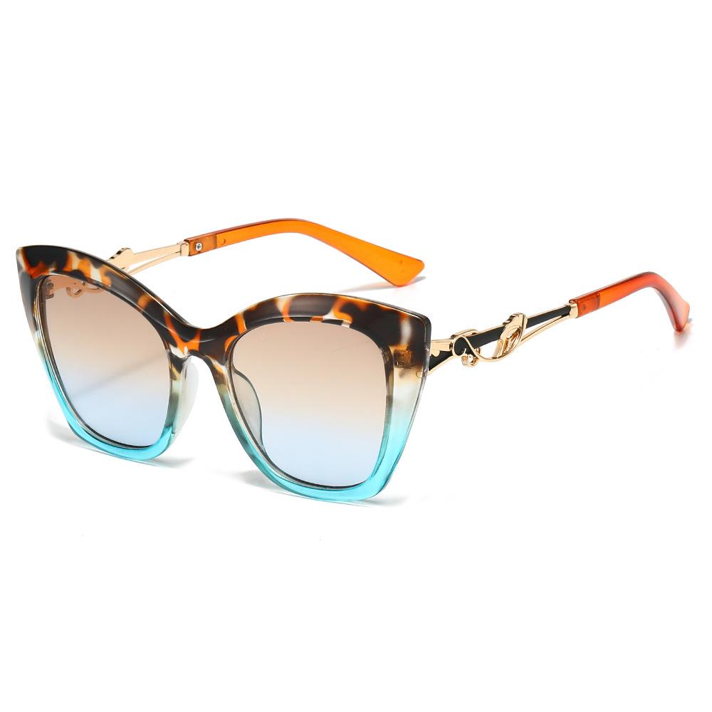 New Retro Gradient Cat Eye Women Sunglasses  Personality Irregular Color Matching Frame Design Men Trendy Glasses Uv400
