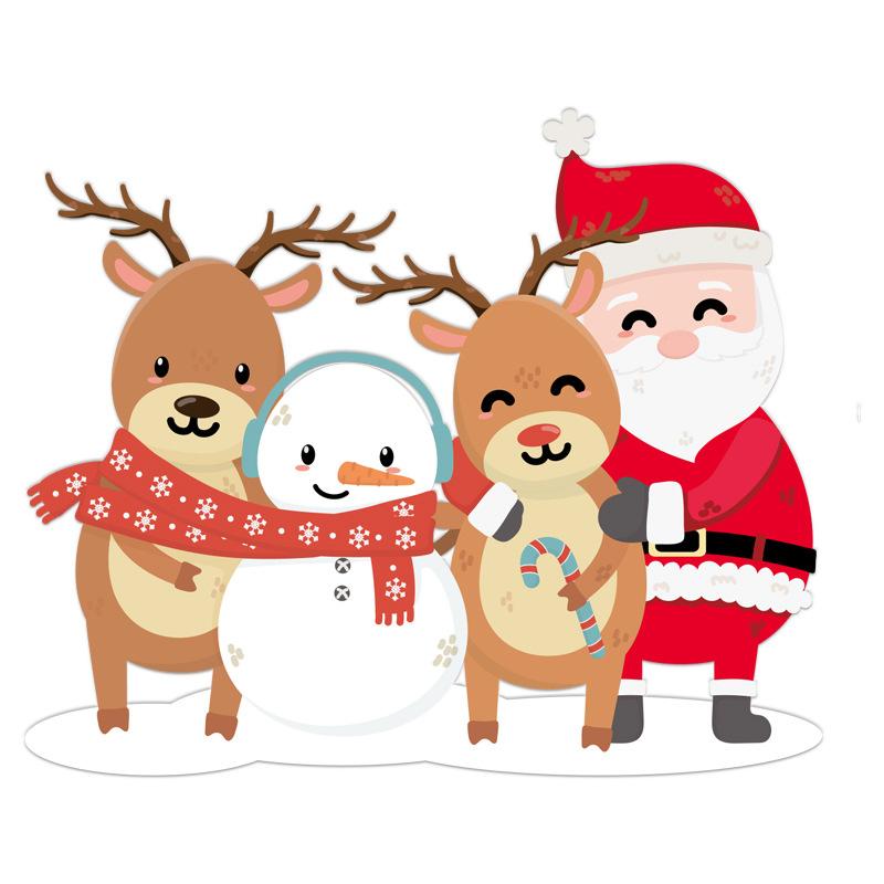 Weihnachts Schneemann Aktivität Einkaufszentrum Szene Dekoration Aufkleber, Festliche Atmosphäre Statische Glasaufkleber