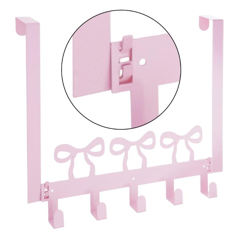Butterfly Bows Door Mount Hook Strong Metal Construction Hanging Towel Rack For Hanging Multiple Household Items