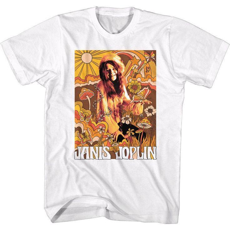 Janis Joplin Artwork Logo White Shirt Unisex T-Shirt XXXL