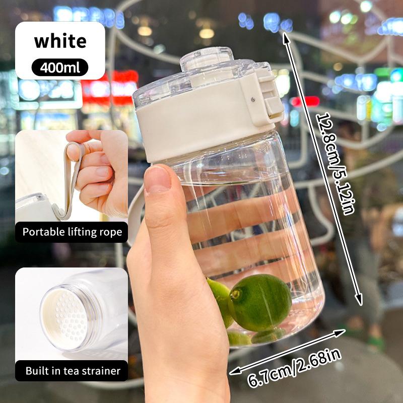 

400/600/800 мл Большая емкость Спортивная бутылка для воды Герметичный пластиковый стакан для питья На открытом воздухе Путешествия Портативные кувшины для спортзала и фитнеса 400ML белый