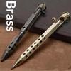 Portable Brass Pen Medium Point 1.0Mm Retro Ballpoint Pen Bolt Action Smooth Writing Signature Pen