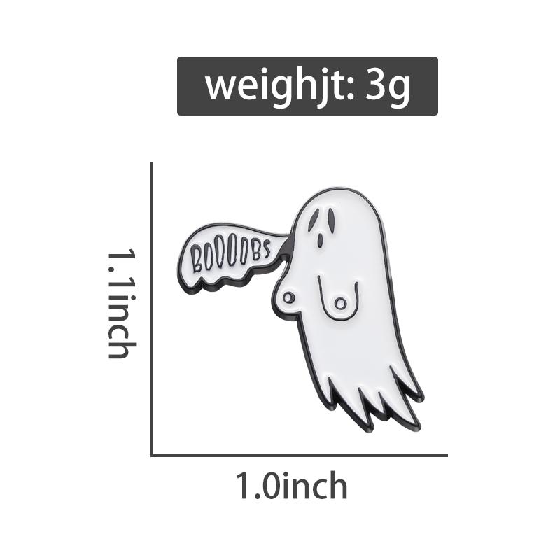 Horror Cute Ghost Shape Brooch Pin Paint Badges Cartoon Gothic Jewelry Gift For Friends Halloween Decoration Horror Cute Ghost S