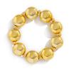 Exaggerated Smooth Geometric Alloy Wide Bracelet, Personalized Baroque Irregular Beaded Bracelet For Women