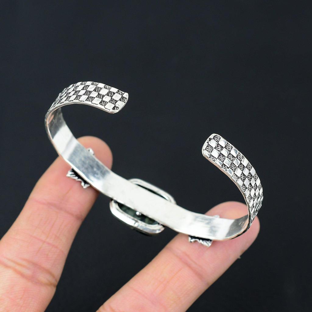 925 Silver Radiant Kambaba Jasper Gemstone Anniversary Engagement Bangle Jewelry