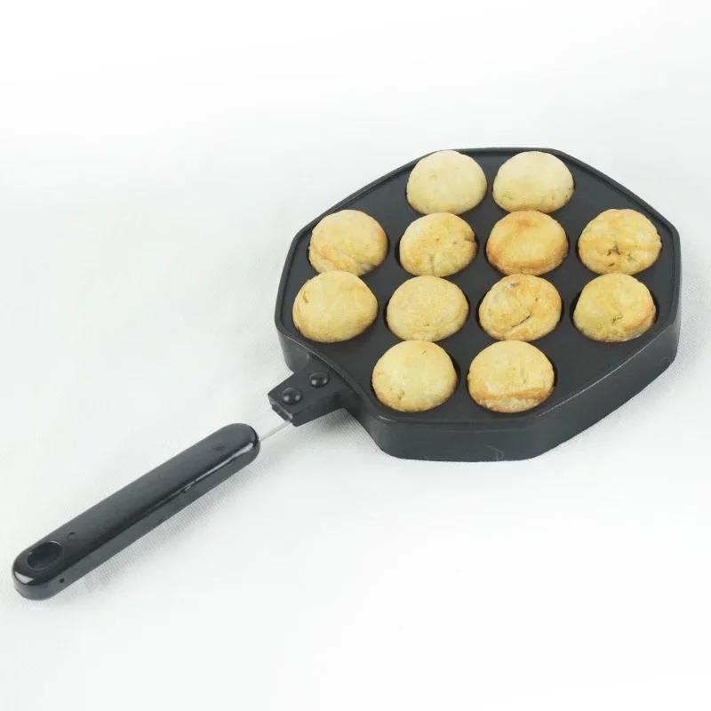 Aluminum Alloy Octopus Small Balls Baking Pan 12 Cavities Takoyaki Maker Home Cooking Tools