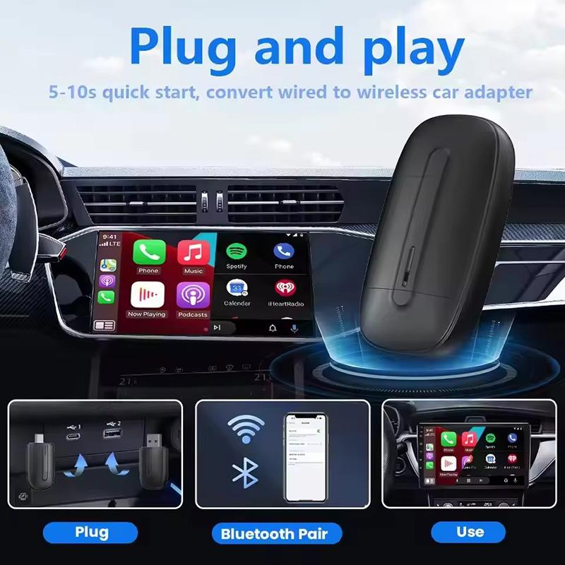 Wireless CarPlay USB Type-C 2 In 1 Wireless Car Adapter Support For Android Auto OEM Universal Bluetooth CarPlay Plug and Play