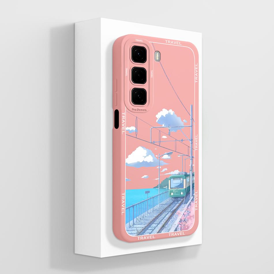 For Infinix Hot 50 Pro Plus Case Aesthetic Style Cover For Infinix Hot50i Full Protection Back Cover Soft Liquid Silicone Bumper