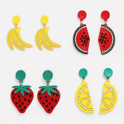 Women Vintage Simple Vivid Fruit Design Earrings Stylish Pendants Earrings
