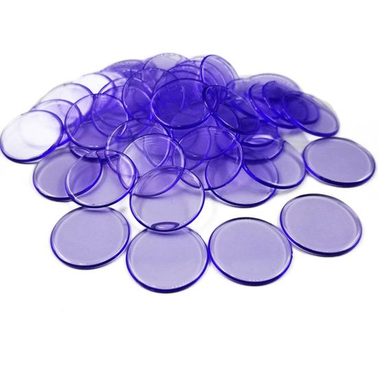 100Pcs 19mm Bingo Chips Transparent Color Counting Math Game Counters Markers
