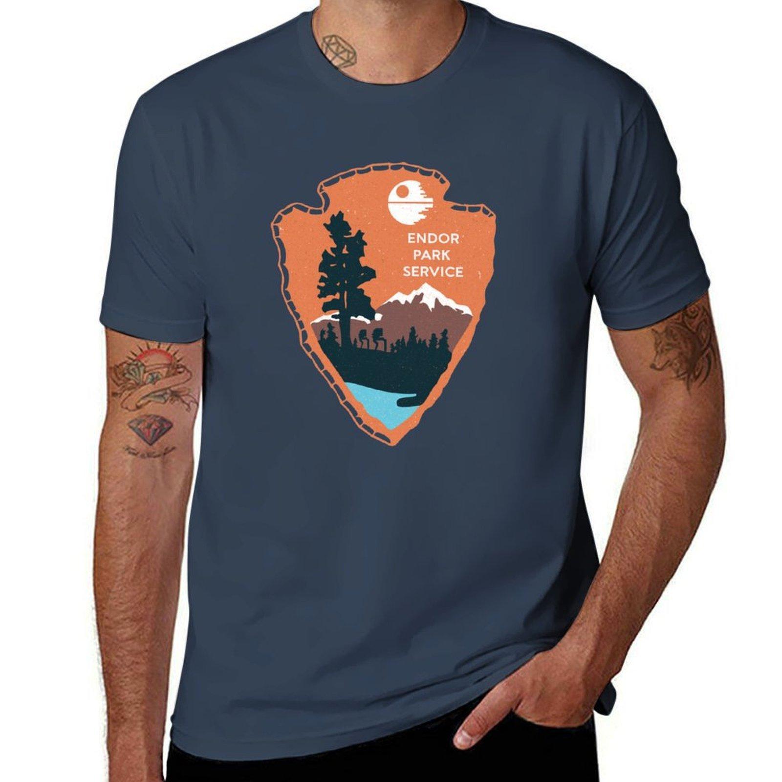 Planetary Park Badge Tshirt Casual Basic Short Sleeve Tshirt S