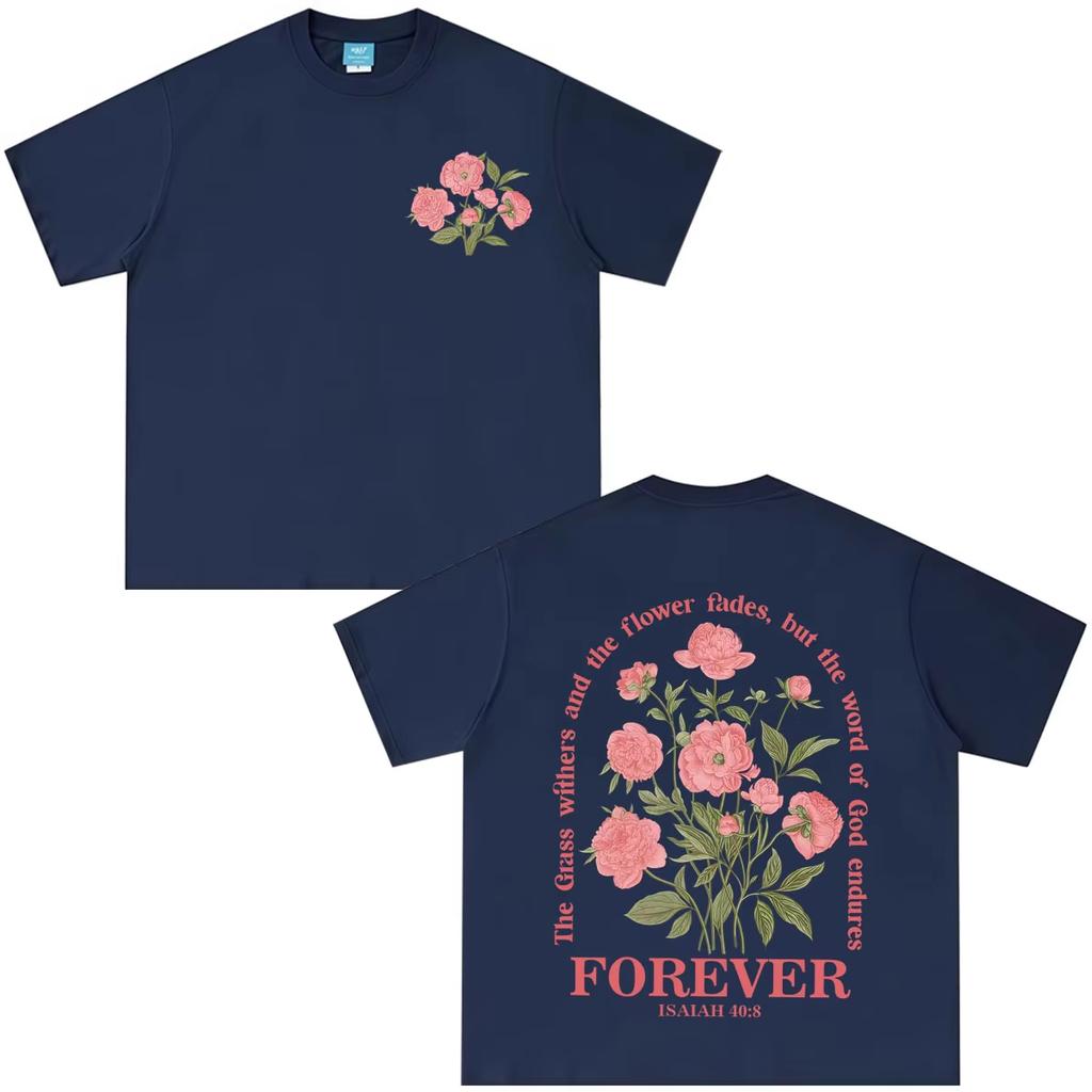 Summer Hot Sale Christian Bible Verse Jesus Vintage Floral Graphics Tees Unisex Unisex Fashion Trendy Tee Loose Cozy And Versatile