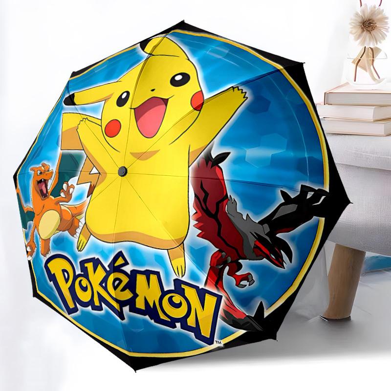 1pc Pokemon Pikachu Automatic Open/Close Umbrella   Compact Travel Umbrella, 8 Rib Heavy Duty, Perfect for Women & Men    A0923176