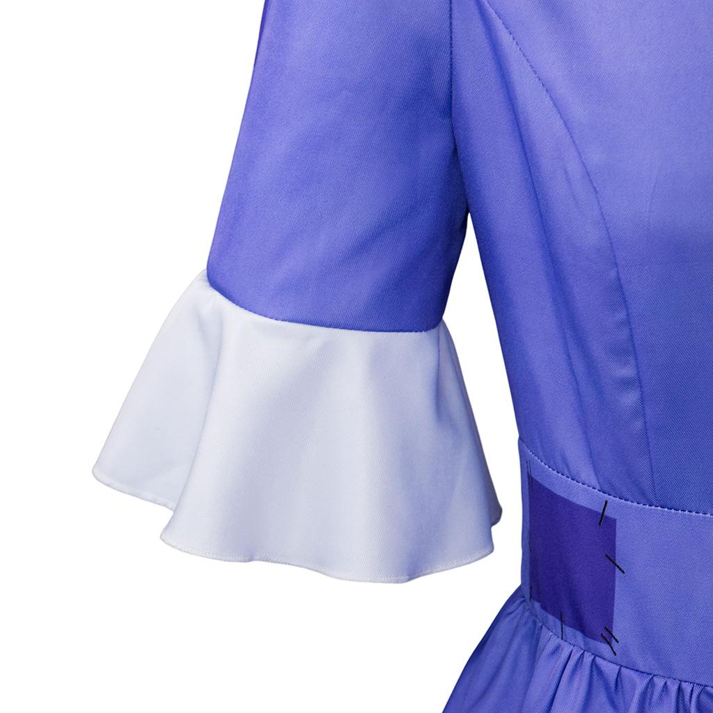 Magische Digitale Circus Yajata cosplay jurk, patch-geprinte trompetmouw dames anime kostuum, kostuums voor Halloween en anime cosplay
