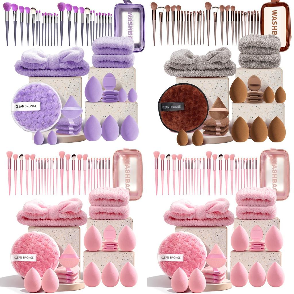 42-Piece Makeup Tool Set, Beauty Blender Makeup Brush Sponge Puff Full Kit