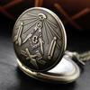 10pcs/lot Engraved Geometric Tools Quartz Pocket Watch Unisex Vintage Necklace Pendant Clock Men Women Student Gifts