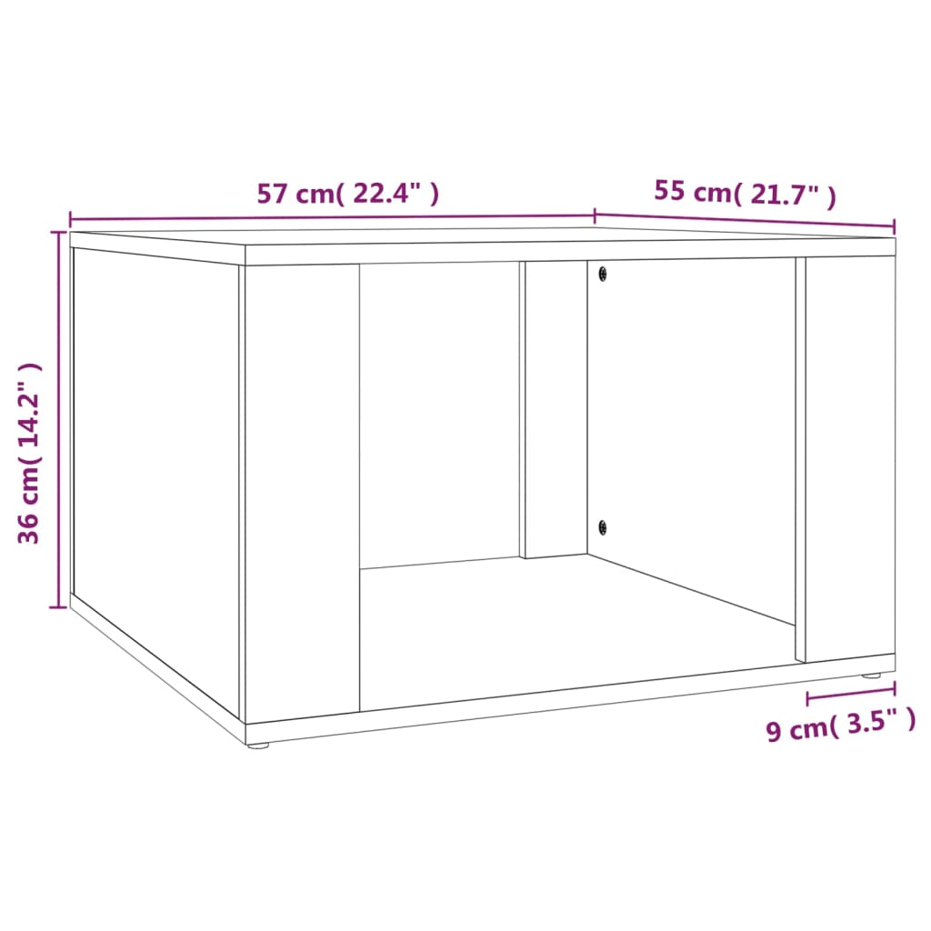 Nightstand Smoked Oak 57 x 55 x 36 cm Particleboard